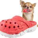 Dog Chew Toy,Durable Rubber Slipper Toy for Puppy,Dog Tough Toys for Pet Training and Cleaning Teeth,Interactive Puppy Toys Aggressive Chewers Small Meduium Breed (Color) (Red)