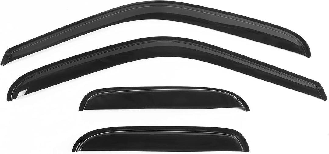 IKON MOTORSPORTS, Window Visors Compatible with 2000-2006 Toyota Tundra Extended Cab, Slim Tinted Acrylic Resistant Shield Cover Wind Sun Rain Guard, 2001 2002 2003 2004 2005