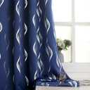 BGment Wavy Navy Blue Blackout Curtains 63 Inch Length 2 Panels Set, Thermal Insulated Privacy Grommet Window Drapes for Kids Boys Bedroom, 52 x 63 Inch