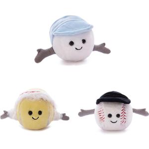2 x OSOCU 3-PCS Sport Combo Stuffed Set: Tennis + Golf + Baseball with Playful Expressions - Wearing a Hat + Hugging with Open Hands 2 x OSOCU 3-PCS Sport Combo Stuffed Set: Tennis + Golf + Baseball with Playful Expressions - Wearing a Hat + Hugging with Open Hands