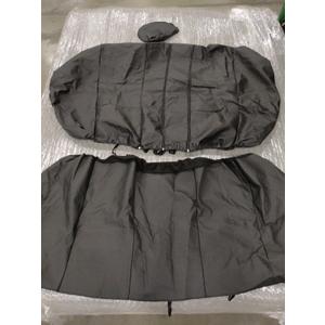 Three Piece Car Seat Cover Leather Black 30"x48" , Rear Row