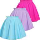 Girls 3Pack Athletic Skirts Set Tennis Golf Skirts with Shorts Running Flowy Skorts 5-6Y