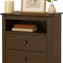 Prepac Sonoma 2 Drawer Nightstand: Elegant Bedroom Furniture, Bedside Table with Open Shelf, 23.25"W x 16"D x 28"H, Espresso
