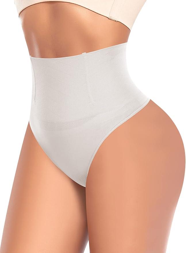 Tummy Control Thong Shapewear for Women High Waist Shaping Underwear Seamless Body Shaper Panties Girdle, Large