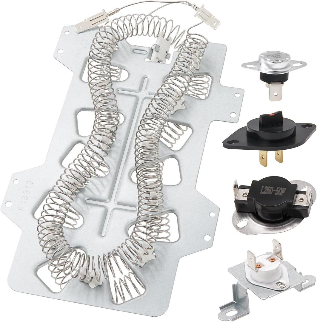 Dryer Heating Element Kit Fit for Samsung DVE50M7450P/A3 DVE50R5200W/A3 DVE50R5400V/A3 DVE50M7450W/A3 DV409AEW/XAA DV40J3000EW/A2 DVE45R6100V/A3 DV484ETHAWR/A1 DV484ETHASU/A1