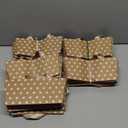 Pinkunn 48 Pcs Easter Basket for Gifts Empty DIY Bulk Party Gift Basket Kit with Handles Market Trays for Packages Wrapping Wedding Party Anniversary Display(Brown, White,Polka Dots)