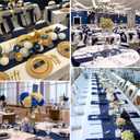 10-Pack Navy Blue 12 x 108 inches Long Premium Satin Table Runner for Wedding, Decorations for Birthday Parties, Banquets, Graduations, Engagements, Table Runners fit Rectange and Round Table