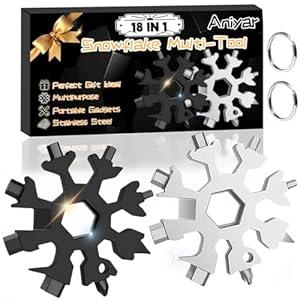 Stocking Stuffers for Adults Men Dad, 2-Pack 18 in 1 Snowflake Multi-Tools Gift for Men Who Have Everything Birthday Christmas Xmas Gifts for Men, Dad, Boyfriend and Him, Cool Gadgets Tools for Men 2024