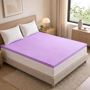 NEWBULIG 3 Inch Queen Cooling Gel Memory Foam Mattress Topper, Purple