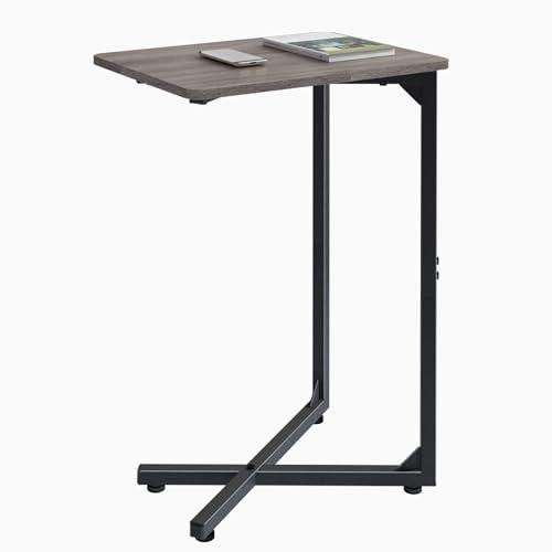 NEFROM C-Shaped End Table, Small Couch Side Table, Sofa TV Tray Table for Living Room, Bedroom, Bedside ET-X-GY1