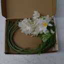 Artificial Flowers 8 Bundles 20 White Artificial Daisy Flowers UV Resistant Outdoor Fake Wildflowers with Stems Faux Greenery Shrubs Plants Arrangements for Home Garden Vase Decor