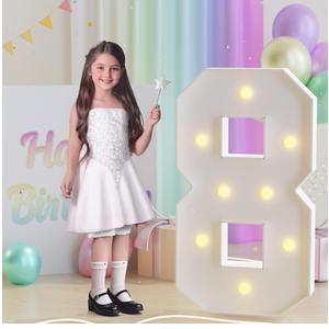 JoyMuse 3ft Marquee Numbers 8, Large Light Up Numbers 8, Number Lights 8 for 8th 18th 80th Birthday Party and Anniversary Decoration, Yellow Light