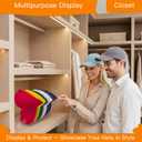 Hat Stand, Holder Organizer for Baseball Caps, 2 Pack Acrylic No-Install Hat Rack for 14 Caps Storage, Hat Organizer and Display Stand for Closet, Bedroom, Dresser, Office, Shelf Decoration