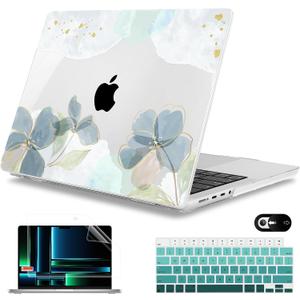 Mektron Case for M5 MacBook Pro 14 inch 2026 Model A3427 A3426 Fit 2025-2021 Model A3434 A3112 M4 A3112 A3401 A3185 M3 A2918 A2992 M2 A2779 M1 A2442 Pro/Max Cover for MacBook Pro 14", Flower C006