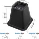 ANNKUT 6 Inch Heavy Duty Bed Risers, Furniture Risers for Desk, Chair, Table or Sofa, Couch Lift Risers, Supports up to 2200 lbs per Leg(6 Pack Black)
