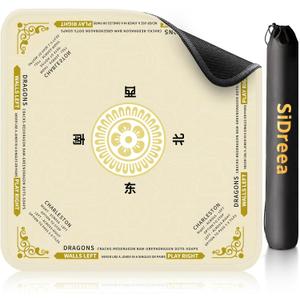 Mahjong Mat, 32.4x32.4 Inch Noise Reduction Anti-Slip Mahjong Mat for Table, Mahjong Table Mat for Poker, Card, Board Games Table Mat, Tile Games, Dominoes (Champ)