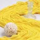 6 Pack 10FT Lemon Yellow Cheesecloth Table Runner 120 Inch Long Gauze Rustic Boho Spring Cheese Cloth Table Runner Sheer Fabric Decorations for Holiday Party Wedding Banquet Bridal Baby Shower Decor