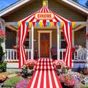 4 Pcs Carnival Circus Tent Decorations Carnival Entryway Door Party Decor Awning Hanging Banner Aisle Runners Supply for Circus Theme Birthday Celebration(Stylish)
