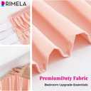 RIMELA Peachy Coral Bed Skirt King Size 15 Inch Drop, Elastic Bed Skirting for Bed Base and Frame, Bedding Dust Ruffle Easy to Install, Wrap Around Adjustable Bedskirt