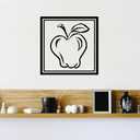 Design With Vinyl Wall Decal Apple Fruit with Leaf Bedroom Stickers Room Decoration - Size: 17 Inch X 17 Inch (Black)
