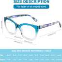 AQWANO Oversized Cat Eye Reading Glasses Women Blue Light Blocking, Filter UV Ray/Glare Computer Readers Fashion, Blue 1.75