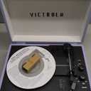 Victrola Journey Bluetooth Portable Suitcase Record Player  with Built-in Speakers, 3 Speed Vinyl Record Player, RCA Out, Headphone Jack (Lavender/Silver)