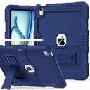 OKP Case for New iPad Air 13 inch M3 (2025), for iPad Air 13-inch M2 (2024), Heavy Duty Shockproof Rugged iPad Air 13'' Protective Cover with Pencil Holder & Built-in Stand, Navy Blue