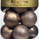 KI Store Coffee Brown Christmas Balls 20pcs 3.15-Inch Christmas Tree Decoration Ornaments for Xmas Tree Holiday Wreath Garland Decor Ornaments Hooks Included (Latte)