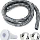 Sanuke Bilge Pump Hose Installation Kit, 3/4 Inch Dia Bilge Plumbing Kit with 6 FT Premium Quality Kink-free Flexible PVC Hose, 2 Hose Clamps and Thru-Hull Fitting, Black