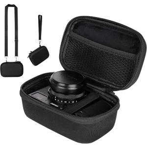 Camera Case for Canon Powershot V1: Durable 1680D Nylon & Shockproof Hard Shell Protective Design for 4K 5K Video Camera - with 2 Straps & Mesh Pocket for Travel Storage & Daily Photography, Black