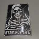 ALKB Death Metal Skeleton Sign - Gothic Halloween Horror Decor for Skull Lovers Gift - 8x12 Inch