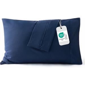 Bedsure Queen Pillow Cases Set of 2 - Navy Blue Microfiber Pillowcase 2 Pack, Super Soft and Cozy Double Brushed Pillow Case Covers with Envelope Closure, Fade and Stain Resistant, 20x30 Inches