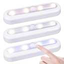 STAR-SPANGLED 3 Pack 7” Dimmable Push Tap Lights, Stick on LED Touch Lights AAA Battery Operated for Kitchen, Closet, Under Cabinet, 3 Color Modes