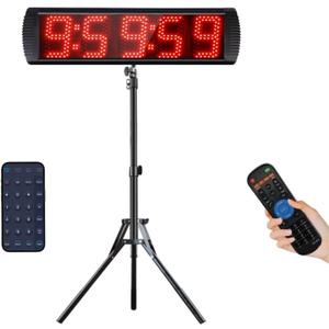 Race Clock with Tripod for Running Events, Large LED Stopwatch with Remote,Countdown/Count up Gym Timer for Home,Wall Digital Time Clocks