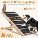 Dog Ramp for Bed - Extra Wide - Excellent Traction, Pet Ramp for Small Large Dogs to Get on Couch Car, Non-Slip Rubber Surface, 17W, Hold up to 200lb, Adjustable, Foldable (200LBS)