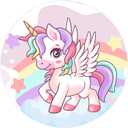 Round Rug for Kids Room 72x72'' Unicorn Circle Rugs for Bedroom Kids Rugs for Playroom Girls Cute Cartoon Carpet Living Room Dining Room Decor
