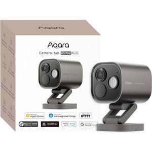 Aqara 4MP Camera Hub G5 Pro WiFi, True Color Night Vision Security Camera Outdoor, 2.4/5Ghz WiFi, HomeKit Secure Video, Thread Border Router, Local Detection, Thread/Zigbee, Supports Alexa,Google Home (Gray - Wi-Fi Version (No PoE Support))
