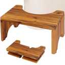 NABYTOK Acacia Toilet Stool Foldable, Stool for Adults, Kids, Seniors, Elderly, Travel Portable Collapsible Poop Stool for Bathroom, Safe and Convenient for Everyone