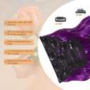 Purple Clip in Hair Extensions, 4 PCS Natural Soft Long Wavy Clip on Synthetic Hair Hairpieces Curly 20Inch Curly Thick Hair 11 Clips (Purple, 20 Inch)
