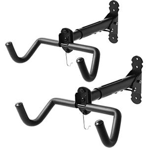 Gootus Bike Wall Mount Hanger - Horizontal Bicycle Indoor Storage Rack | Cycling Wall Mounted Holder Hook - Hang Your Road, Mountain or Hybrid Bikes in Garage or Home (Black 2Pack)