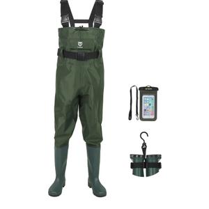 TIDEWE Bootfoot Chest Wader, 2-Ply Nylon/PVC Waterproof Fishing Hunting Waders with Boot Hanger for Men Women Green Brown 9 TIDEWE Bootfoot Chest Wader, 2-Ply Nylon/PVC Waterproof Fishing Hunting Waders with Boot Hanger for Men Women Green Brown 9