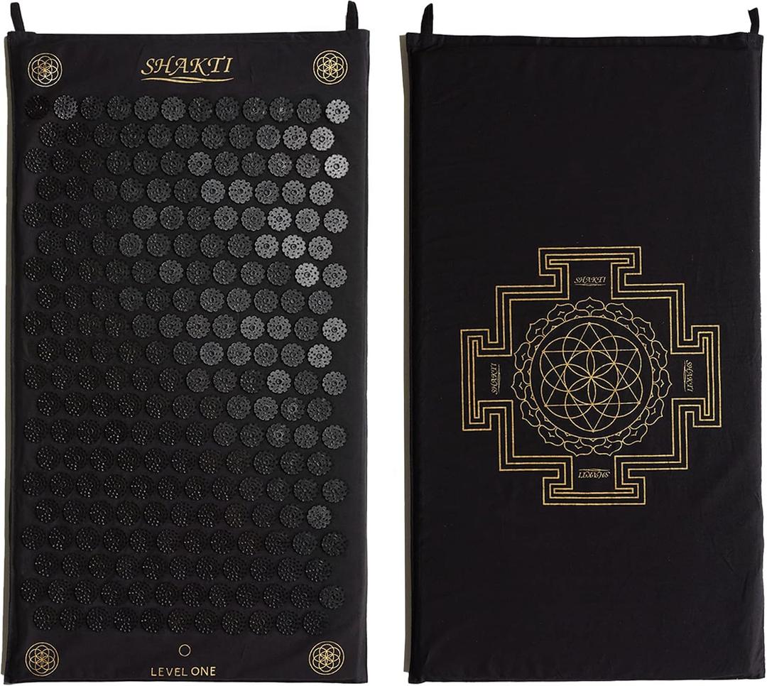 ShaktiMat Acupressure Mat for Relaxation, Massage Muscles, Aid Sleep & Unlock Inner Tension, Similar to Acupuncture, No Needles Required (Classic, Level 1, Shakti Black)
