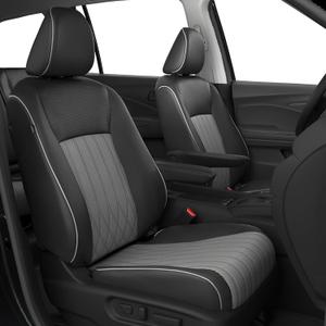 Customized for Honda Pilot Seat Covers Full Set, Custom Fit Pilot LX 2016 2017 2018 2019 2020 2021 2022 -Three Rows 8 Seats, Waterproof Faux Leather Full Coverage (BlackGrey)