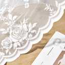 SEEKRIGHT Sheer Lace Curtains 72 Inch Length 2 Panels White Floral Curtains for Living Room Bedroom Rod Pocket Light Filtering Drapes Victorian Flower Window Curtains Decor, 52x72