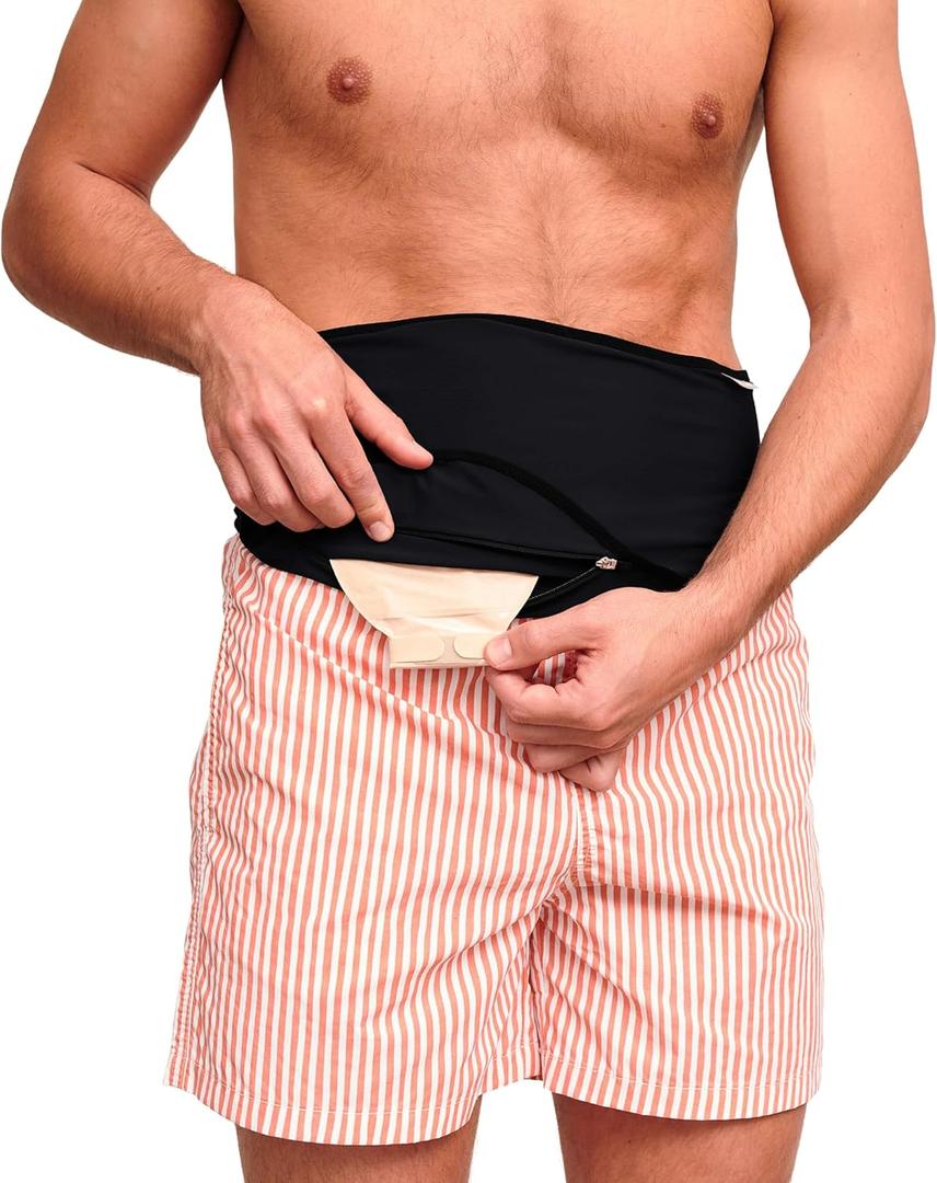 SIIL Ostomy Belt for Men & Women | FSA & FHA Approved | Premium Ostomy Bag Covers | Sports & Swimming | Colostomy Belts, Illeostomy Covers | Ostomy Wrap (Improved Zipper & Velcros) Made in EU (Large)