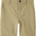 The Children's Place Boys' Uniform Quick Dry Chino Shorts (12, Flax Single)