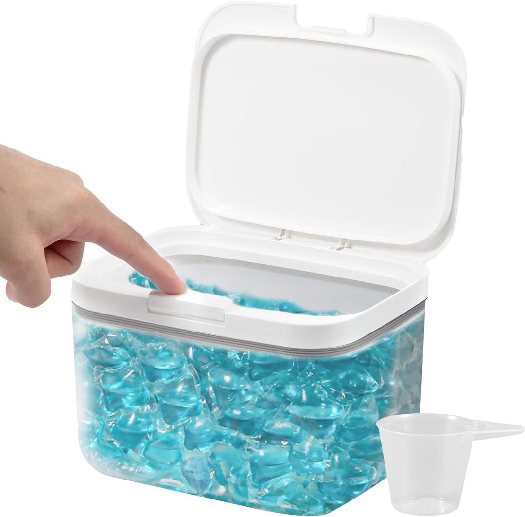 Laundry Pods Container 1pc, 2.8L / 94oz Pop-Up Laundry Pod Holder with Lid for Laundry Organization Storage, Laundry Room Laundry Powder Detergent Pods Holder Dispenser