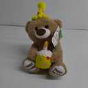 Hopearl Adorable Happy Birthday Teddy Bear with Glowing Cupcake Musical Stuffed Animal Bear Singing and Shaking Plush Toy Interactive Animated Kids Gifts, Brown, 15