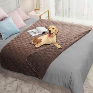 Ameritex Waterproof Blanket Reversible Dog Bed Cover Pet Blanket for Furniture Bed Couch Sofa (52x82 Inch (Pack of 1), Chocolate)