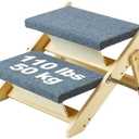 VEVOR Wood Pet Stairs/Pet Steps, 2-in-1 Foldable Wooden Dog Stair for Beds, Sofa and Cars, Dog Stairs & Ramp with 2 Steps for Small Medium Large Pet, up to 110 lbs